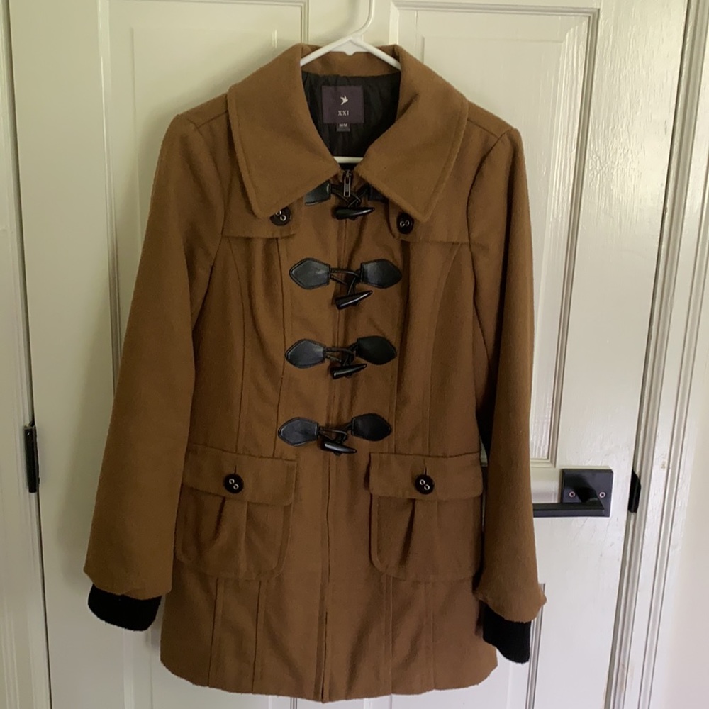 Tan peacoat